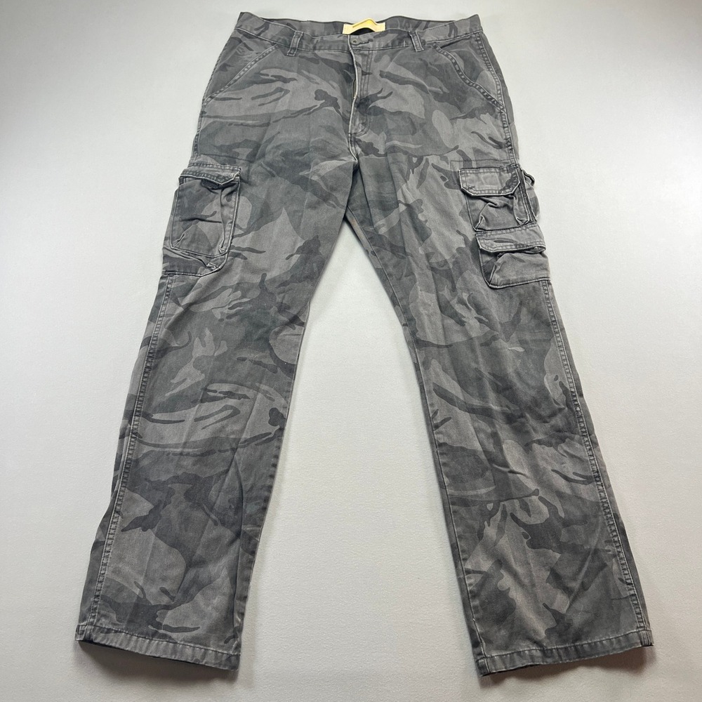 Wrangler Cargo Pants Mens 36 Multicolor Camouflage Straight Leg Utility Hiking